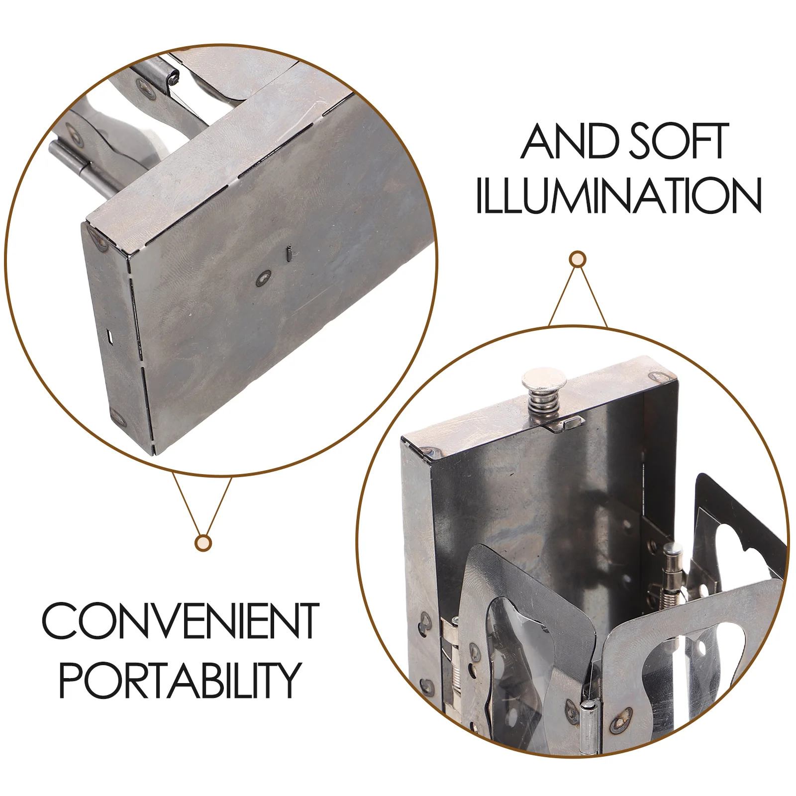 Składana lampka kieszonkowa z realistycznym, bezpłomieniowym światłem LED, przenośny lampion, oświetlenie awaryjne na zewnątrz, do campingu, na wędrówki, migoczące świece.