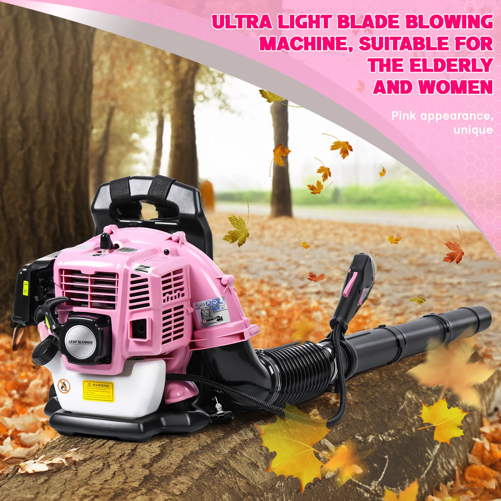 52CC 2-Stroke Backpack Gas Leaf Blower, Gas Blower, Up to 550 CFM, Powerful Clearing, for Lawn Care Yard Dust Debris