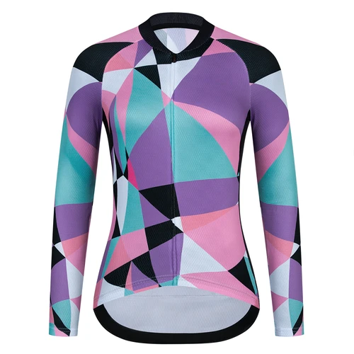 Imagen 1 del producto Jersey de ciclismo para mujer, camisetas para bicicleta, Top transpirable de secado rápido, ropa deportiva de manga larga rosa para verano