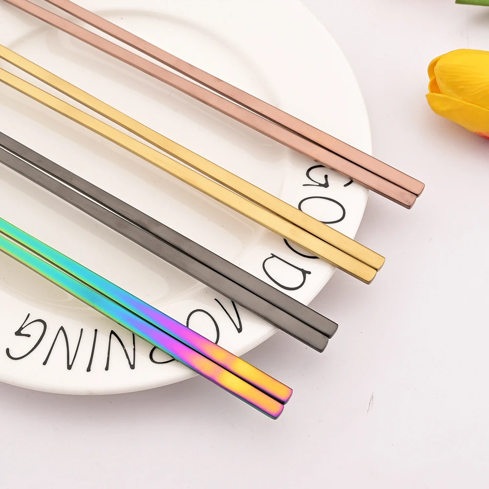 Korean 8Pcs/Set Tableware Set High Quality Stainless Steel Matte Dinner Set Dinnerware Spoon Chopsticks Flatware Cutlery Set view 6