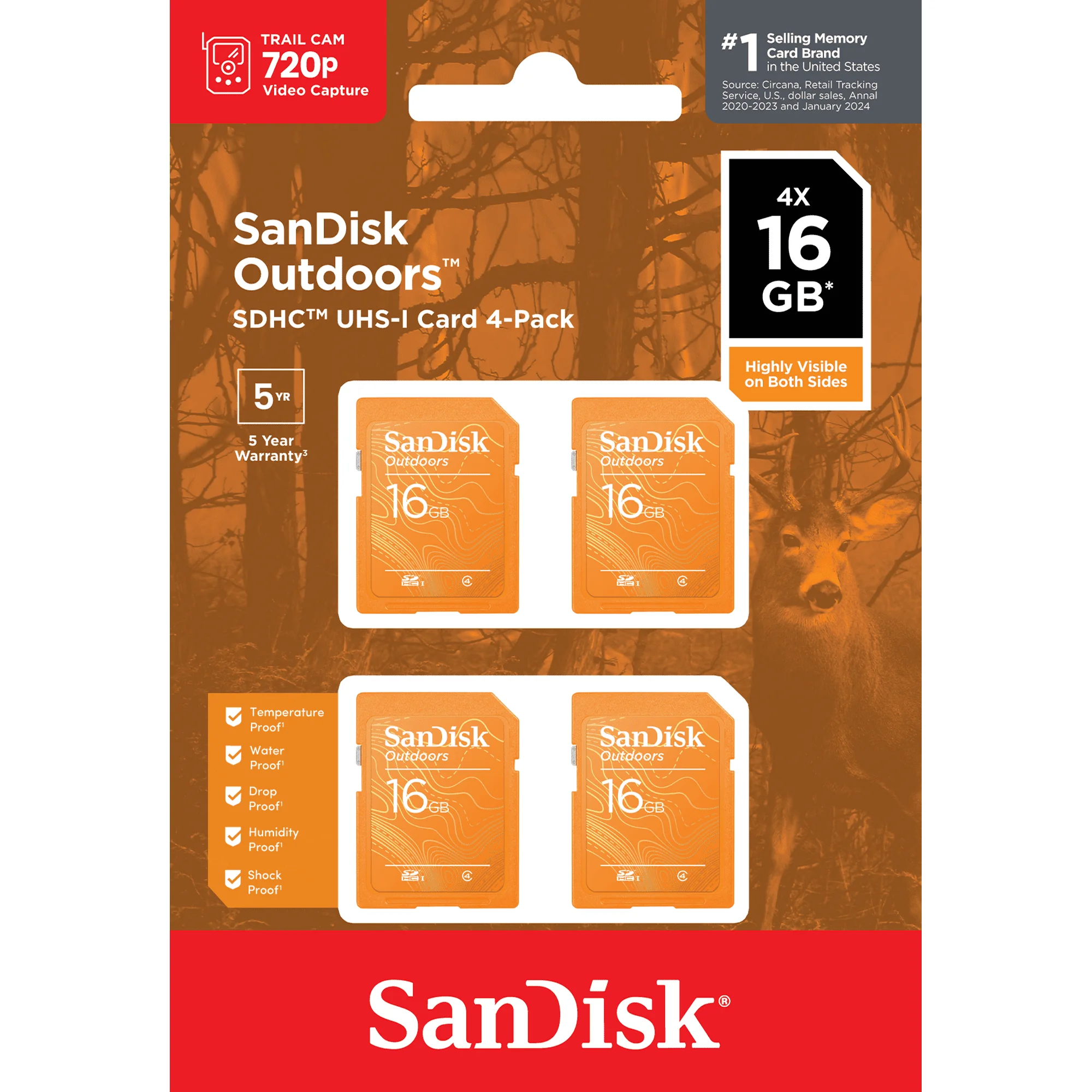 SanDisk all'aperto™SD™UHS-I Card 16GB confezione da 4