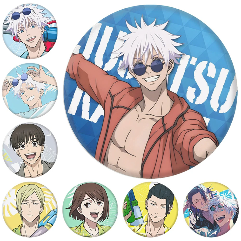 58mm Anime Jujutsu Kaisen Itadori Yuji Ryomen Sukuna Okkotsu Yuta Cosplay Costume Badge Pin SPTE Tinplate Brooch Accessories