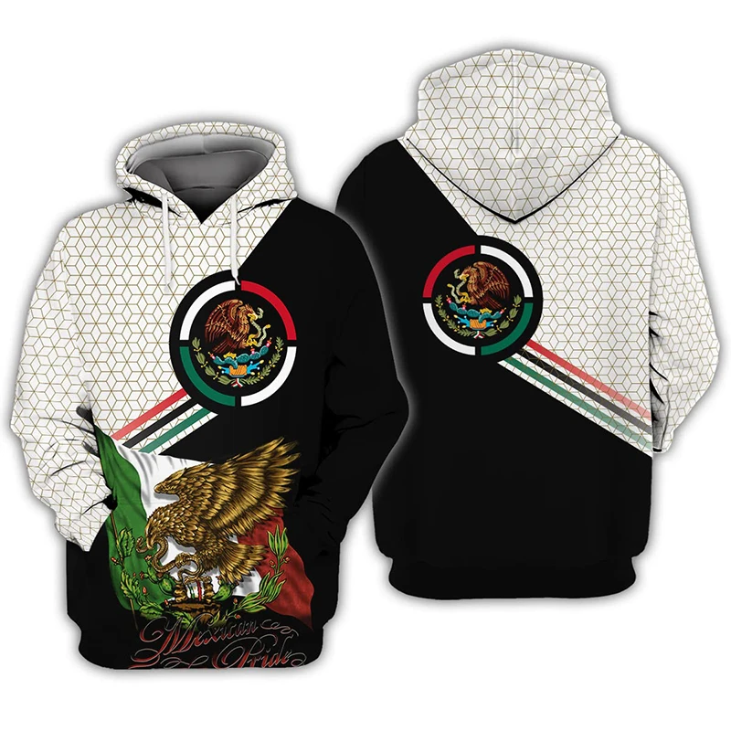 Fashion Mexican Flag Hoodies 3D Print Men Women Oversized Pullover Mexico Hooded Sweatshirts Streetwear Kids Tops Male Clothing