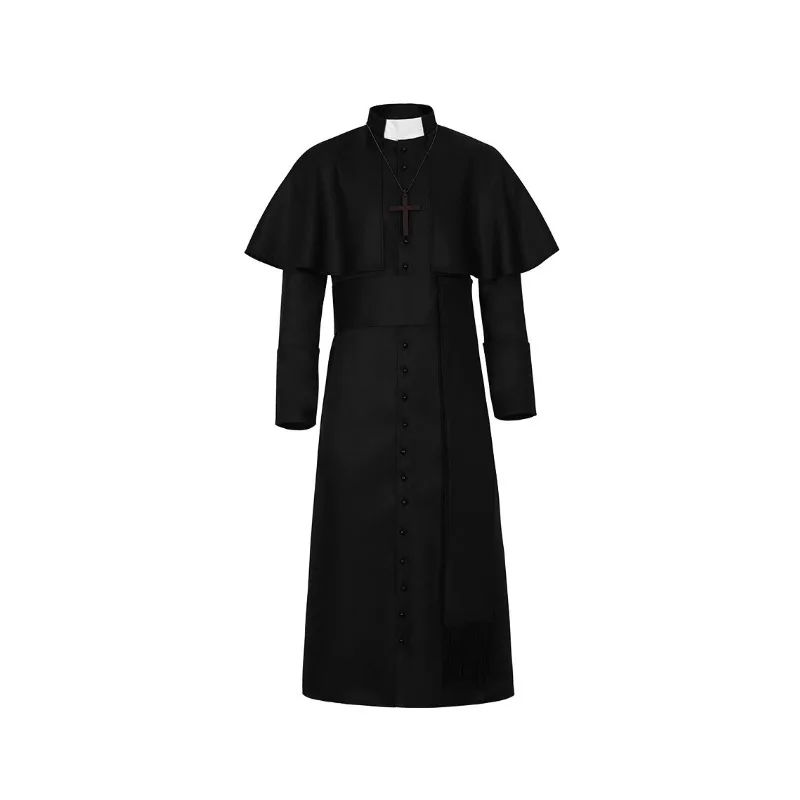 Sacerdote medievale mago pastore costumi Halloween morte Robe Cosplay pastore set per uomo donna Costume medievale muslimah Disfraz