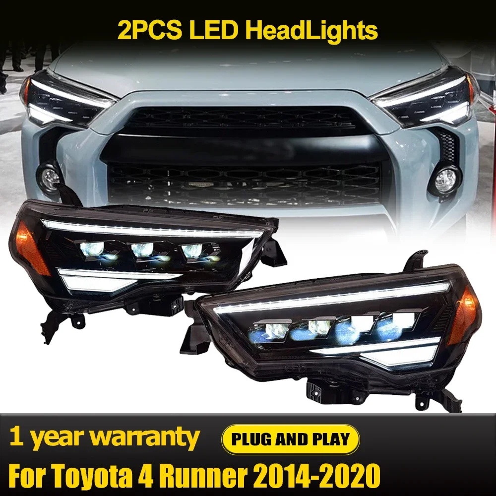 Car Headlights For Toyota 4Runner 2014 2015 2016- 2020 LED Car Lamps Daytime Running Lights Dynamic Turn Signals Car Accessories