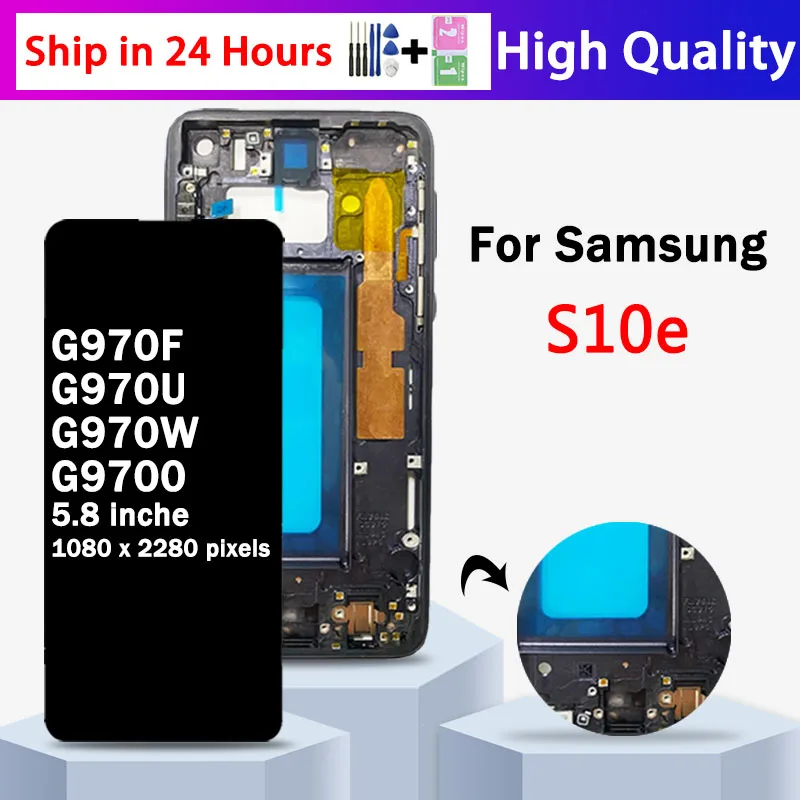 

TFT Quality S10E Display Frame For Samsung S10e G970F G970U G970W G970 G970N LCD Display Touch Screen Digitizer Assembly