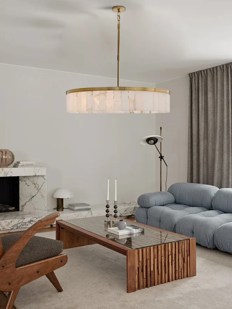 Modern Marble Pendant Light Luxury Stone Chandelier for Dining Room Dimmable LED Hanging Lamp Home Decor Ceiling Light Fixture