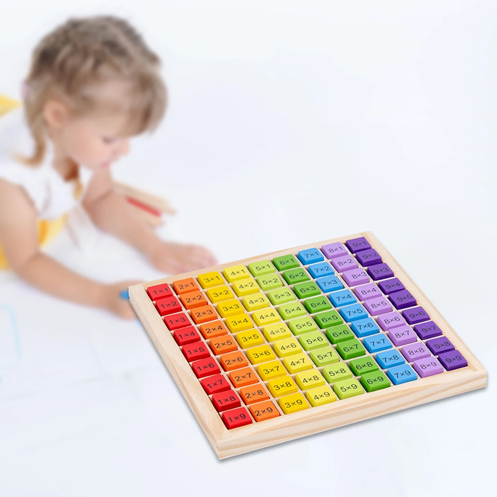 Educational Wooden Multiplication Board Additive Board Math Table Board Game Preschool Learning for Kids Children Gift