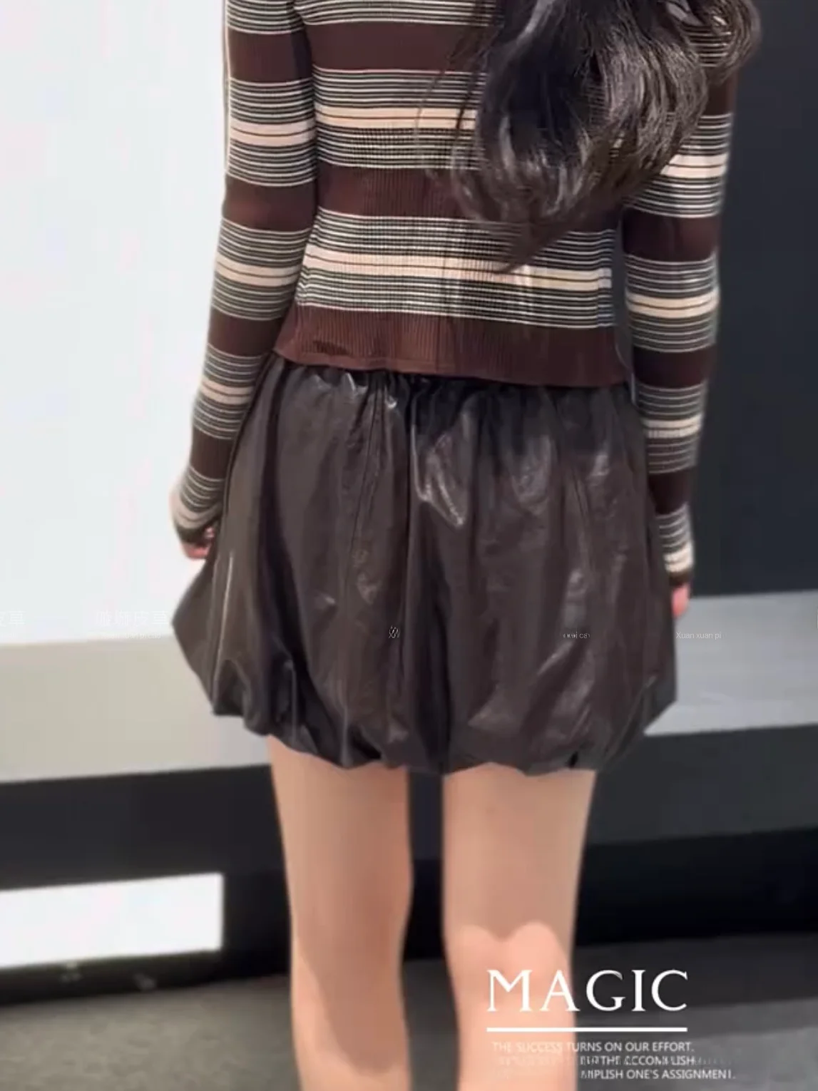 

Новая женская юбка миди из натуральной кожи 2025 года, А-силуэт, стройнящая, универсальная, для офиса, с застежкой-молнией