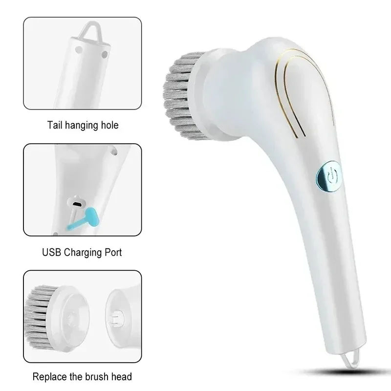 Multifunction Useful Things for Kitchen Electric Dish Soap Brush Bathroom Cleaning Tools Clean Tool 5 in 1 Glass Window Drains