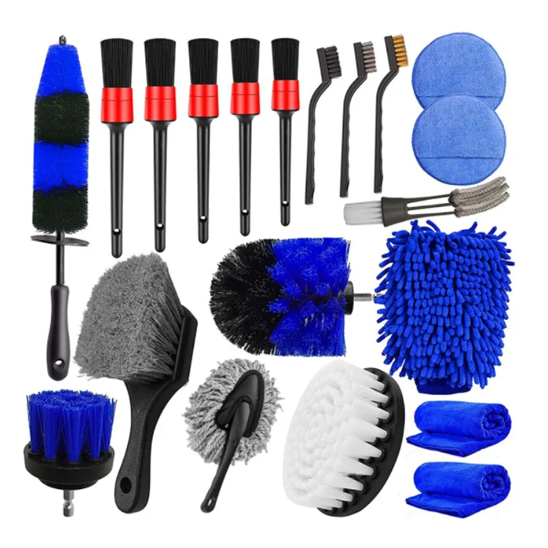 

Набор из 20 предметов, щетка для чистки шин, набор щеток для чистки колес, универсальный набор для чистки автомобиля, ванной комнаты и кухни