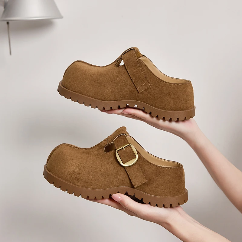 

AIYUQI Women’s Slippers Spring 2026 New Platform Internal Height-Increasing Slippers Women’s Retro Slip-On Mules Women