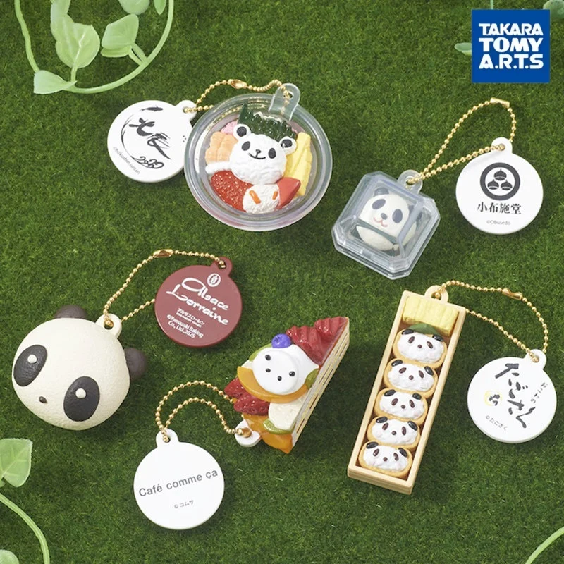 Takara Tomy Miniature Panda Food Model Bag Charm Matsuzakaya Ueno Store Gashapon Micro Pendant Bag Decoration For Collectors