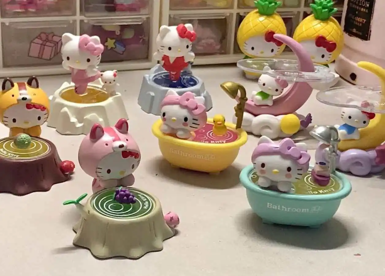 

New Blind Box 8 Assembled Dolls Moon Forest Cat Skating Cute Duck Bathtub Scene Holiday Surprise Holiday Gifts For Girls
