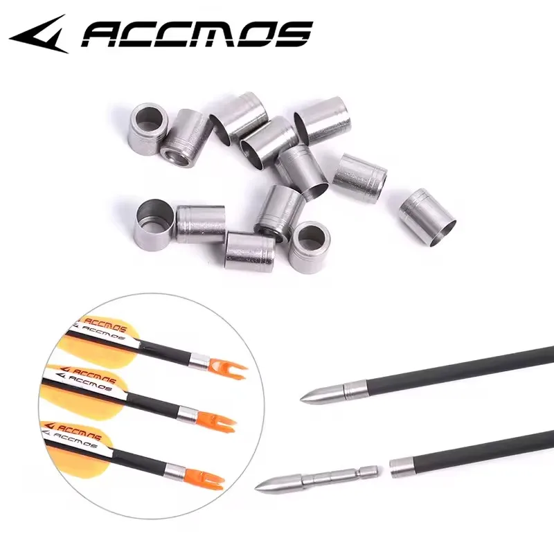 50pcs Archery Arrow Collars Stainless Steel Explosion-proof Rings Arrow Parts Accessories DIY ID3.2/5.2/4.2/6.2mm Arrow Shafts