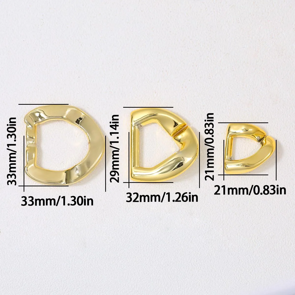 10pcs Acrylic D Shape Chain Handbag Purse Strap Belt Bag Backpack Dog Collar Chain Buckles DIY Accessories Multiple sizes