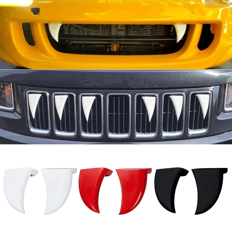 Universal Vehicle Teeth Decoration For Auto Grill Plastic 3D Printed Vampires Tooth Decors Multiple Color Option