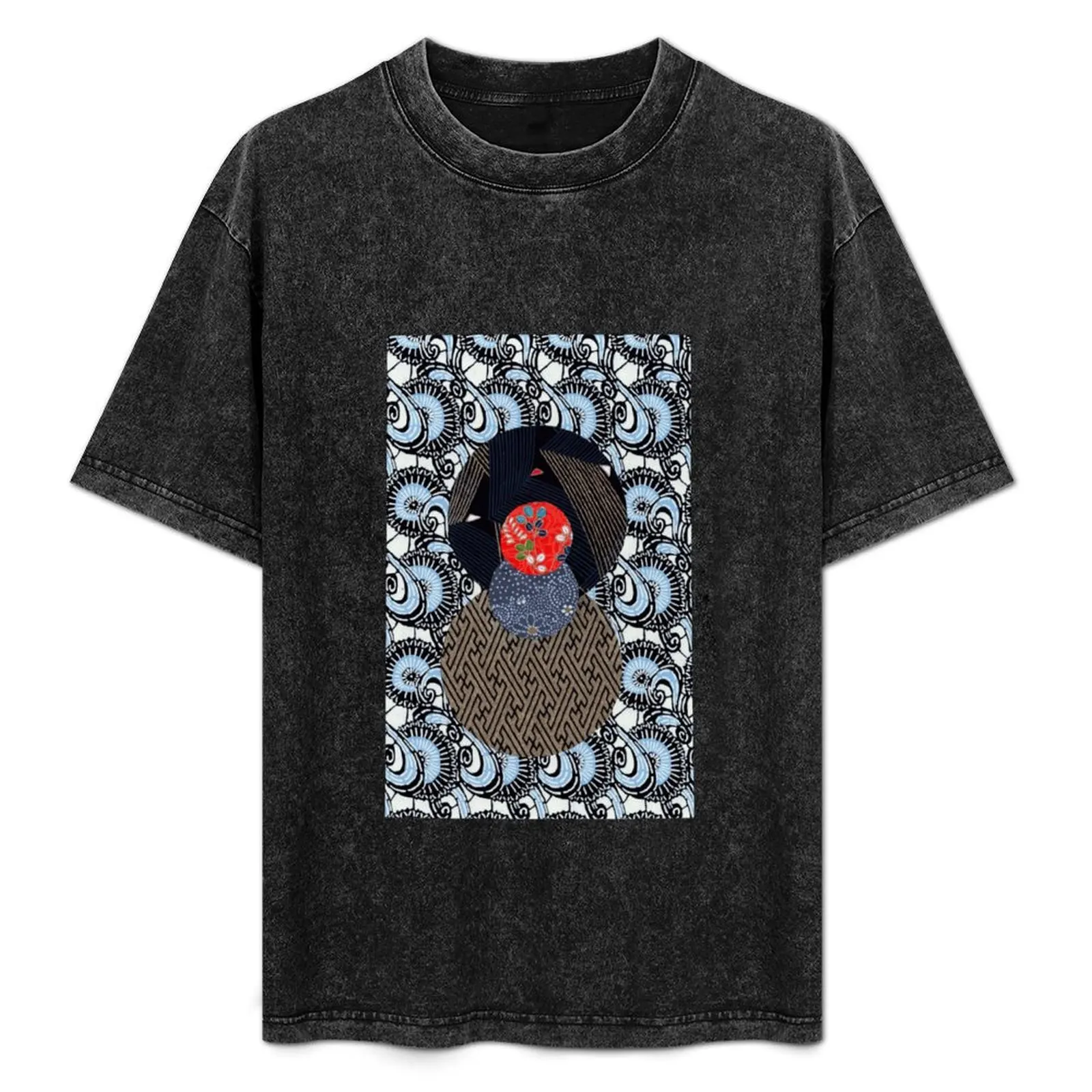 

Collage 127 | Japanese washi yuzen chiyogami origami paper collage T-Shirt Basic Breathable Solid Color T-Shirt