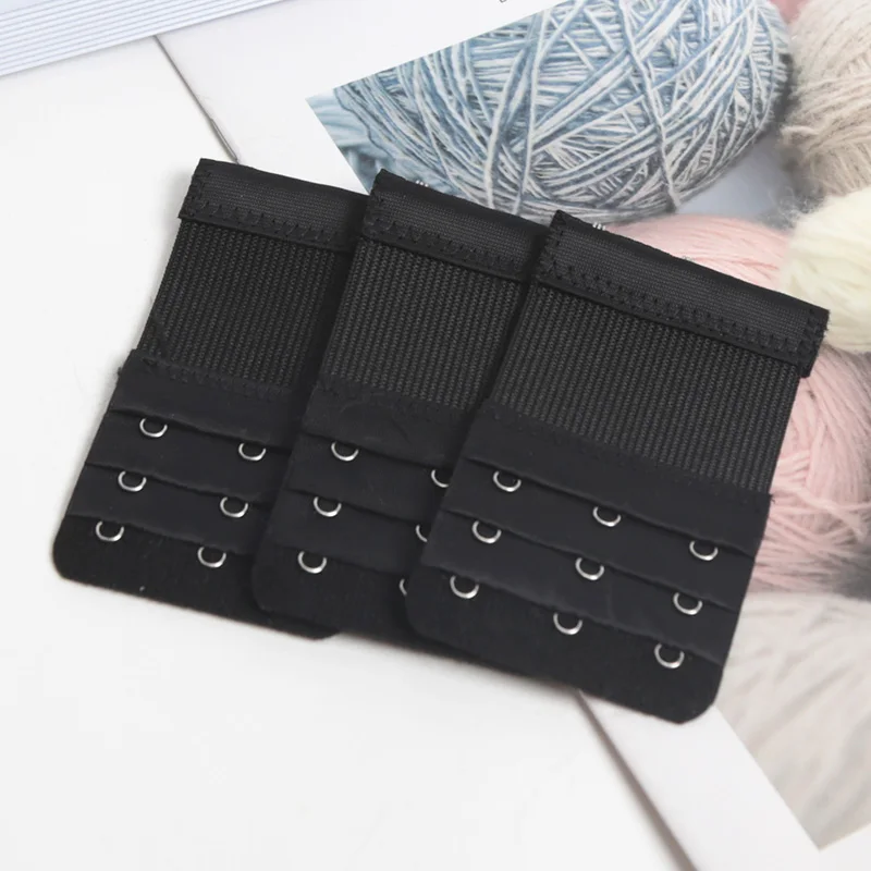 3PCS drei Reihen von drei Knöpfen BH-Verlängerung für Damen elastische BH-Verlängerungsgurt Haken Clip Expander verstellbare Schnalle Intim