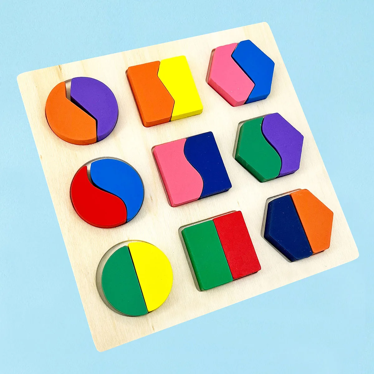 1 pz 14.6 cm/5.75in Puzzle 3D In Legno Puzzle Giochi Montessori Per Bambini Forme Geometriche Colore Apprendimento Giocattoli Educativi per I Bambini
