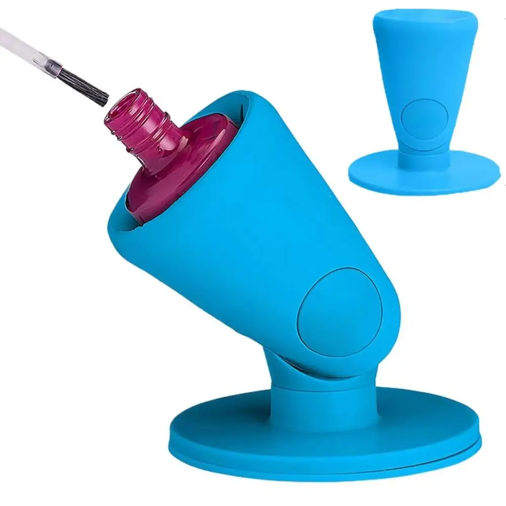 Неподдельный силиконовый держатель для лака для ногтей, вращающийся несколько цветов, подставка для лака для ногтей, портативный, с защитой от проливания