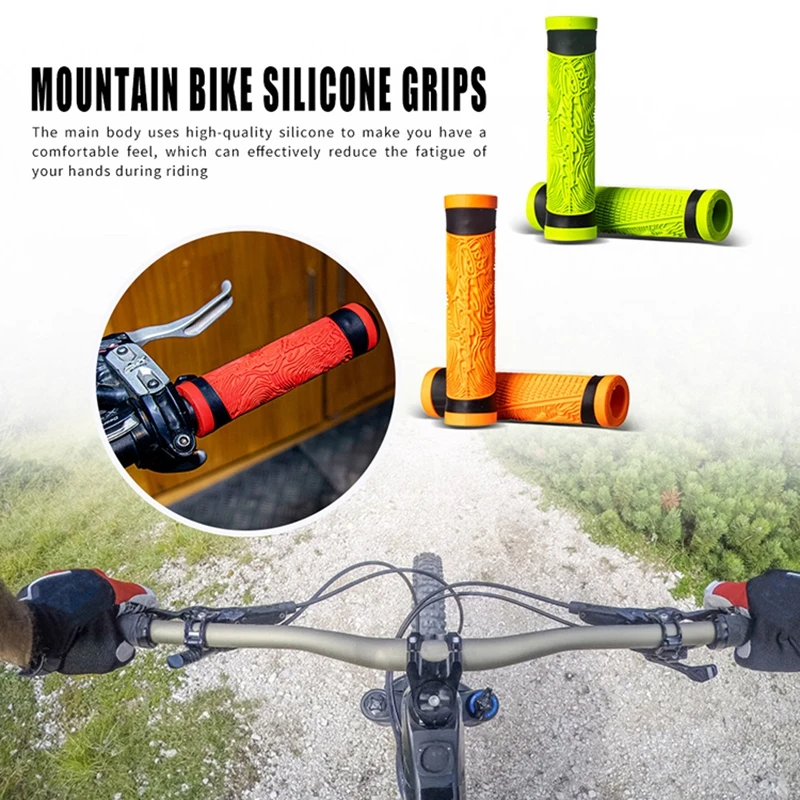 ENLEE MTB Bike Handle Silicone Grips  Flat Handlebar Bicycle Bar End Plugs Anti-Slip For MTB Road BMX Mountain Folding Parts