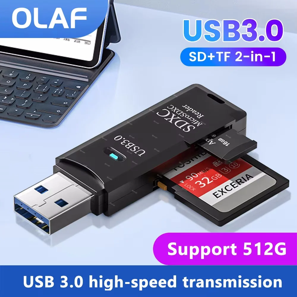 

USB3.0 Reader Adapter USB to SD/TF Card Reading Connector For Mobile Phones Laptop Desktop Computer Macbooks Tablet Accessories