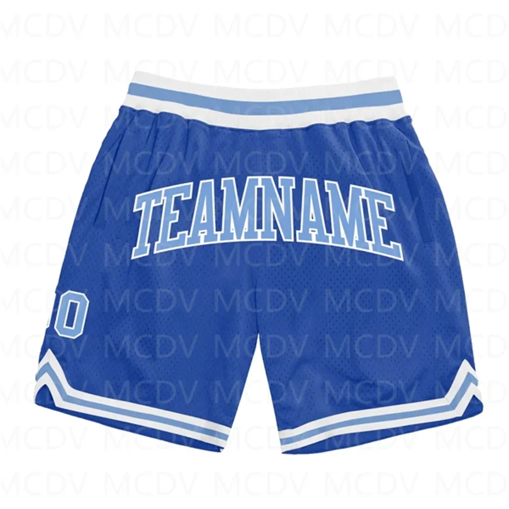 Custom Blue Kelly Green-White Authentic Throwback Basketball Shorts 3D All Over Printed Men's Shorts Quick Drying Beach Shorts