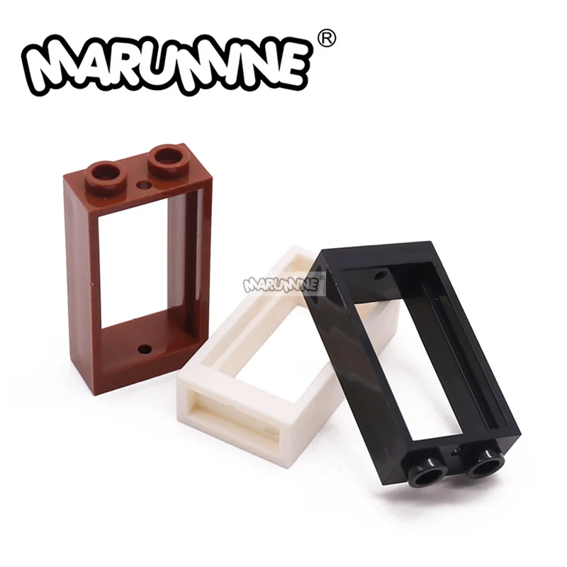 Marumine MOC 60593 클래식 시티 1x2x3 창틀 벽돌 부품, 건물 집 모델용 창의적인 액세서리, DIY 장난감 선물, 20 개