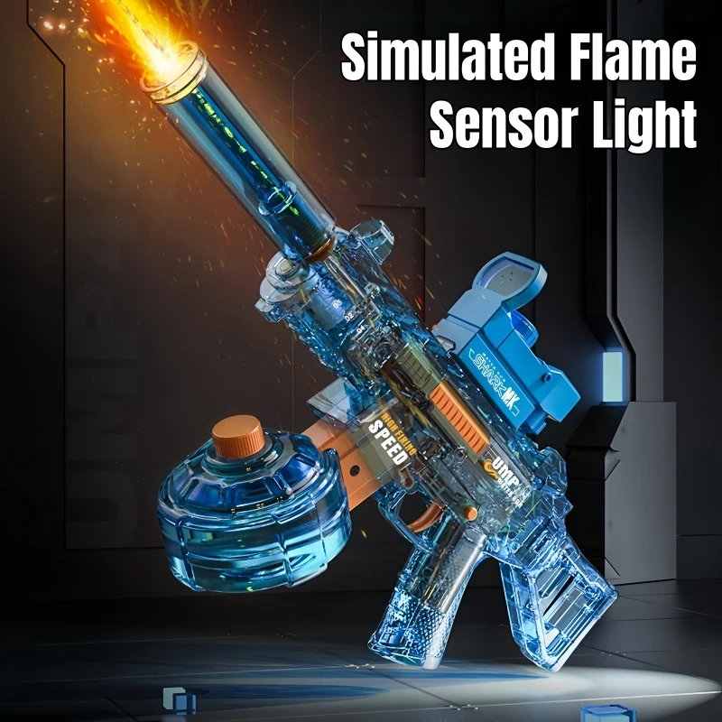 Chama simulada pistola de água elétrica para crianças sensor luz alta pressão automática watergun crianças verão ao ar livre praia piscina brinquedo
