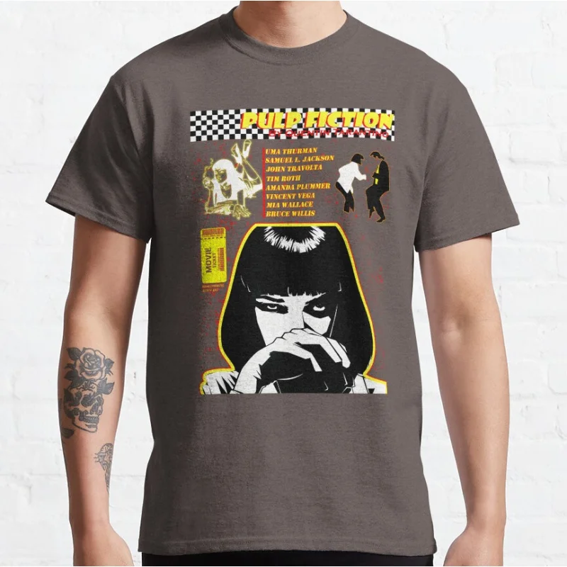 Crazy Ideas About Premium Printed Power From Hell 80s vintage movie Pulp fiction T-shirt large size Adult Tops S-6xl