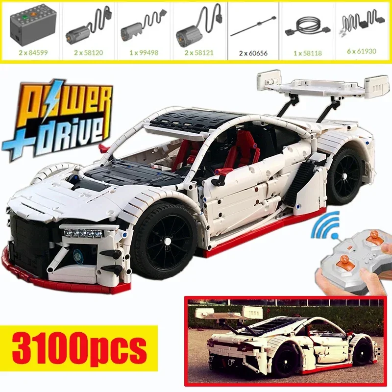 New Technical 1:8 Scale MOC-10858 NSX Bodywork Building Block Remote Control Power Sports Car Assembly Toys Model Birthday Gifts