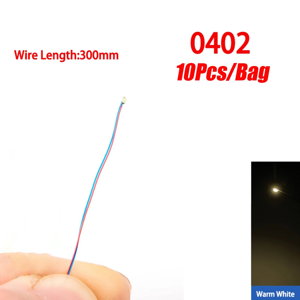 10 Teile/los Modell 0402 0603 SMD LED Wired Chip Micro Led Vorgelötete Lampe Eisenbahn Modell 30 cm 3 V DIY Modell Kit Für Gundam Szenen
