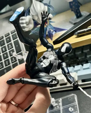 I lager Ct Toys Spiderman Figur Mafex 147 Symbiotic Black Suit Venom The Amazing Spider-Man Anime Actionfigur Presenter Leksaker 6 best sales Yamaguchi Järnspindel - №3