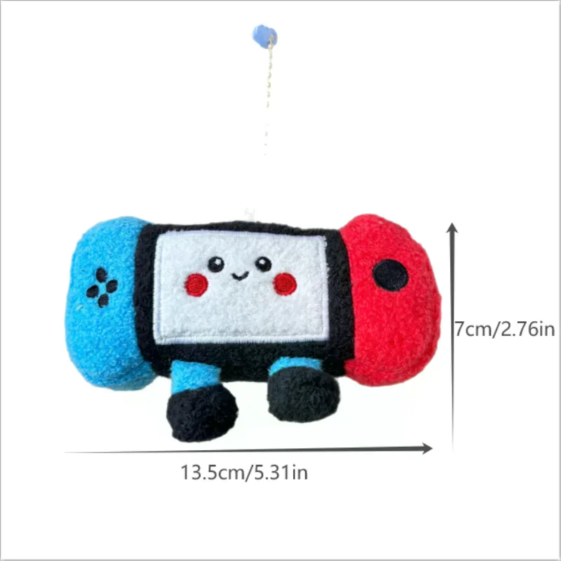 1 szt. Uroczy, zabawny pluszowy breloczek w kształcie konsoli do gier, miękka wypchana zawieszka do plecaka, ozdoba do torby, ozdoba dla par, zabawka do gryzienia dla zwierząt, prezent.