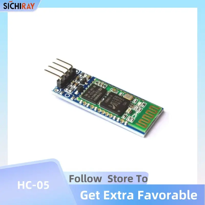 

HC-05 Wireless Bluetooth RF 10 Meter Transceiver Master Module RS232 / TTL to UART Converter Adapter For Arduino