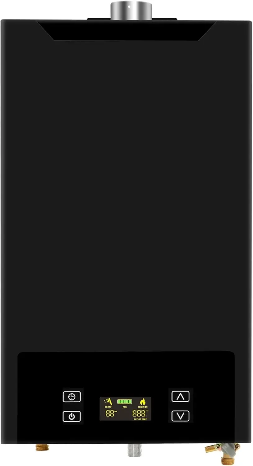 מים מחמם גז טבעי, 4.74gpm 18l מקורה, מחמם מים גז חם, חימום מים טבעי קבוע עם fahrenheit דיגיטלי d