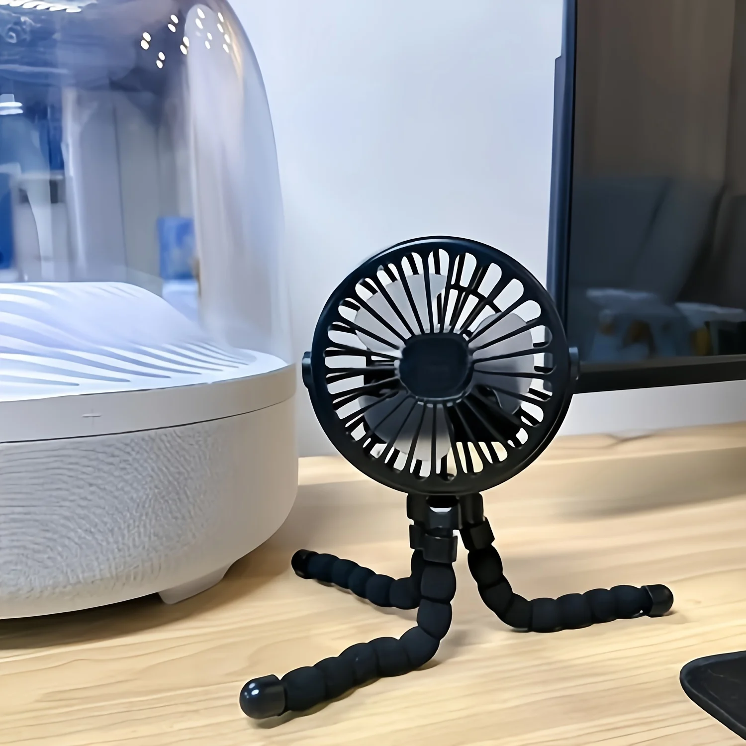 

1pc, Stroller Fan Hand Held Rechargeable USB Bladeless Small Folding Fans Mini Ventilator Silent Table Outdoor Cooler Neck Fan D