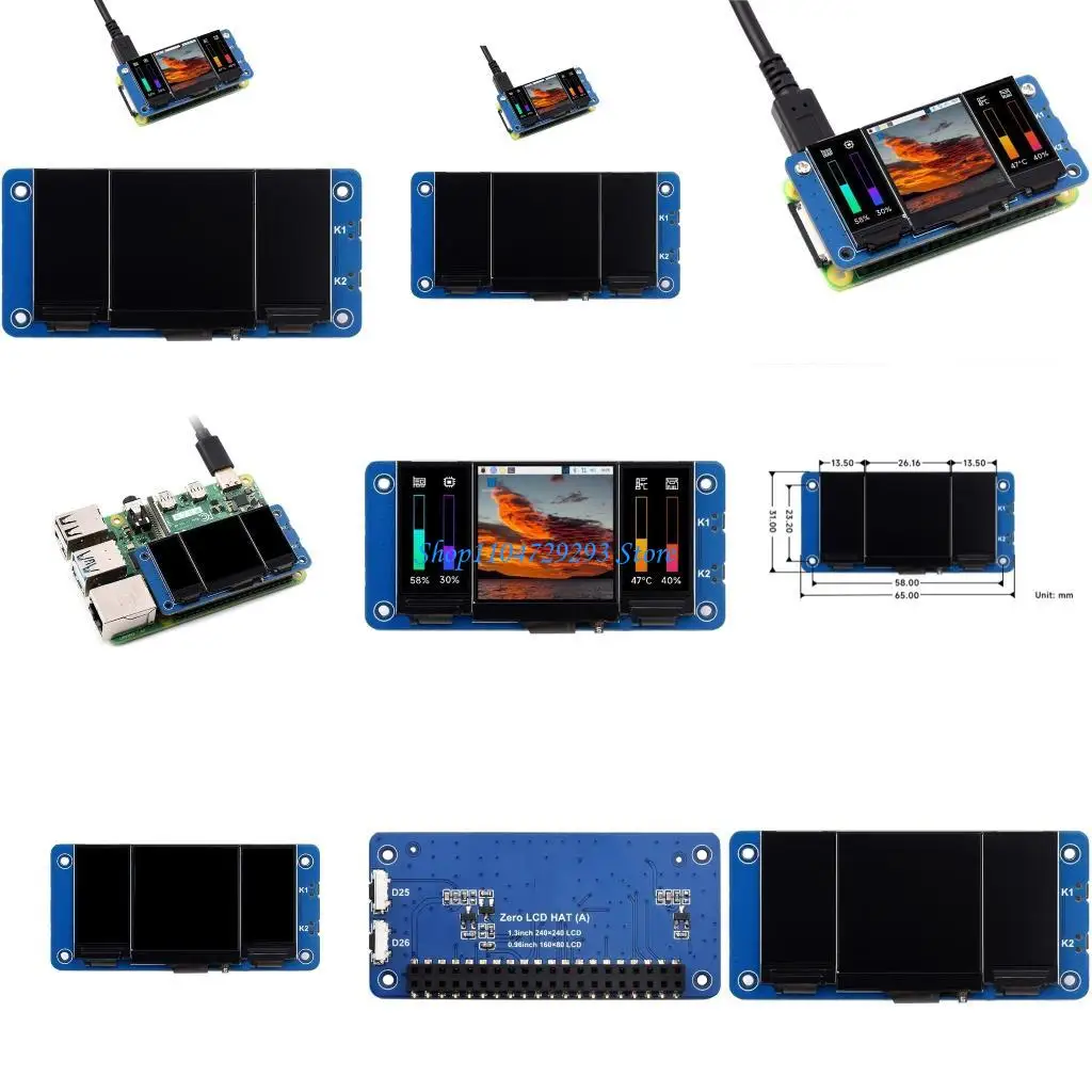 

Y2GD для Raspberrypi 1.3inch IPS LCD Основной экран двойной 0,96 дюйма IPS LCD вторичный