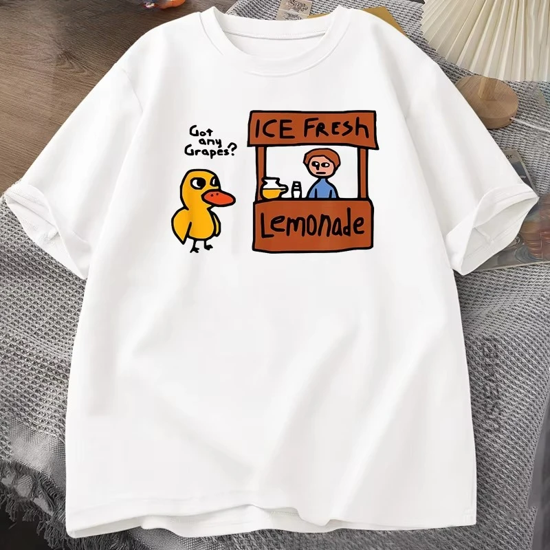 

2025 Summer New Got Any Grapes Funy Cute Duck Song Tshirt Casual Men Women O-neck T Shirts Casual Coton Short Sleeve Tees