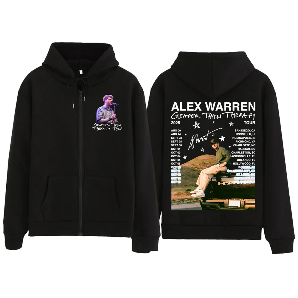 Alex Warren North America Tour 2025 Толстовка на молнии Повседневная толстовка на молнии Толстовка унисекс