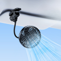 Hipacool Portable Bendable Fan Car Seat Back Clip Fan Usb Charging 2000mAh 3-Speed Adjustable Car Hose Fan Summer Air Cooler