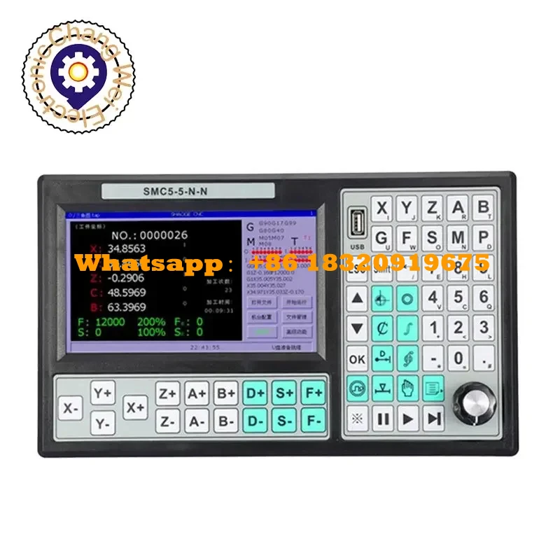 CNC 5-axis RTCP Offline USB Controller SMC5-5-N-N 500KHz G code 7-inch large screen replaces Mach3 cyclmotion