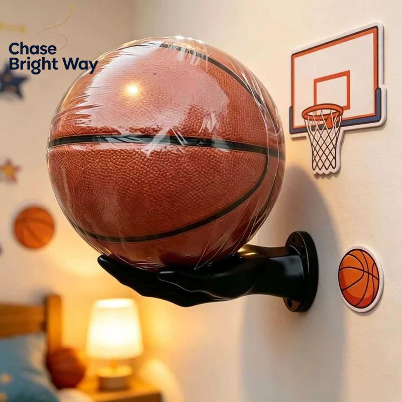 Hand Shaped Basketball Storage Wall Mount Holder Practical Display Stand for Boys Bedroom Home Gym Sports Decor