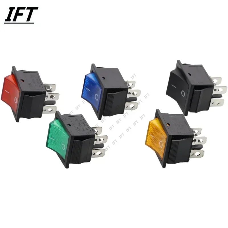 10pcs KCD4 Rocker Switch 31x25mm On Off 4Pin With Led 16A 250V 220V T85 20A Small Light For 2 Position 220 230V Lamp 10A Rocket