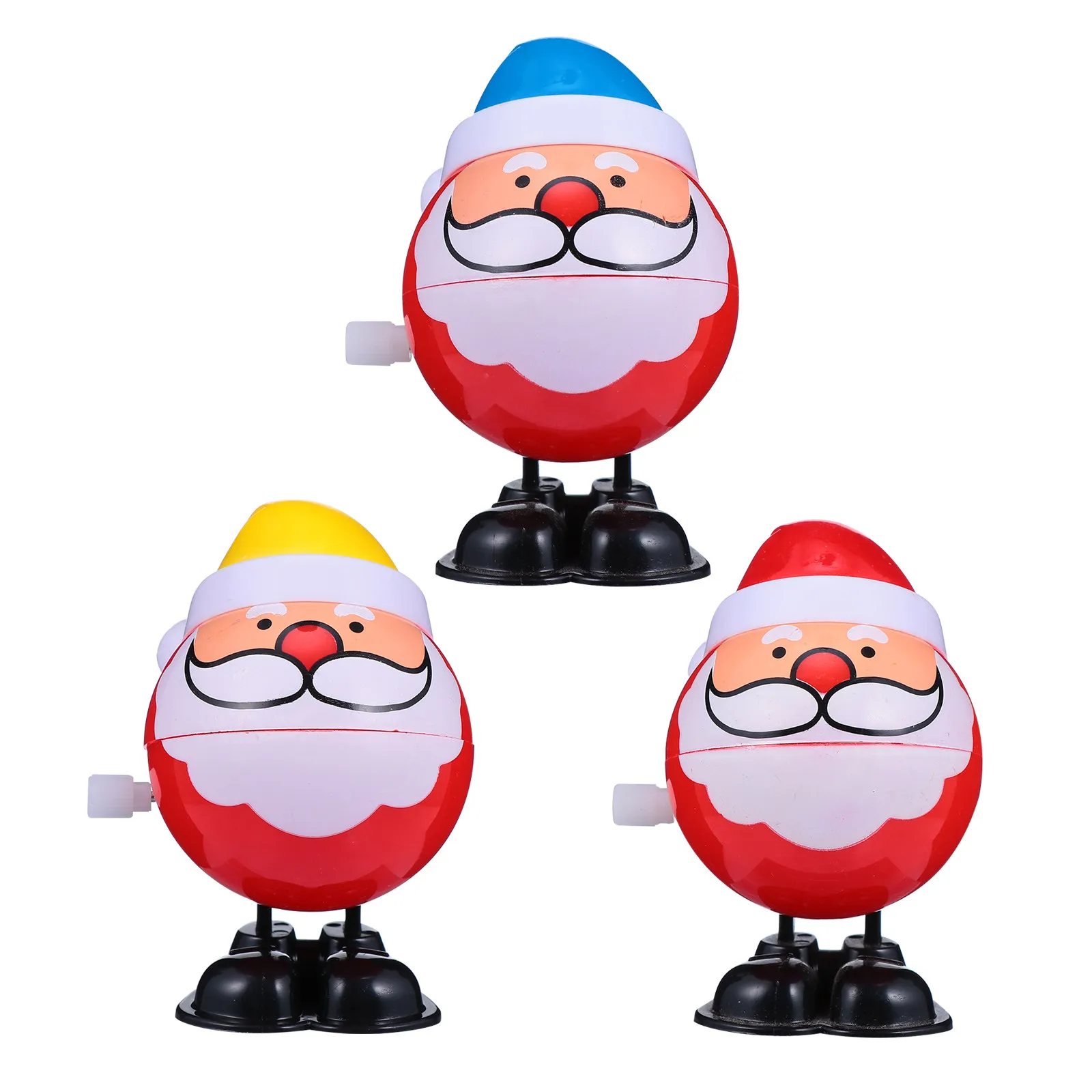 3 szt. Świąteczny nakręcany Święty Mikołaj, chodzący mini nakręcany zestaw do zabawy dla dzieci, urocze upominki na przyjęcia, wypełniacze do skarpetek