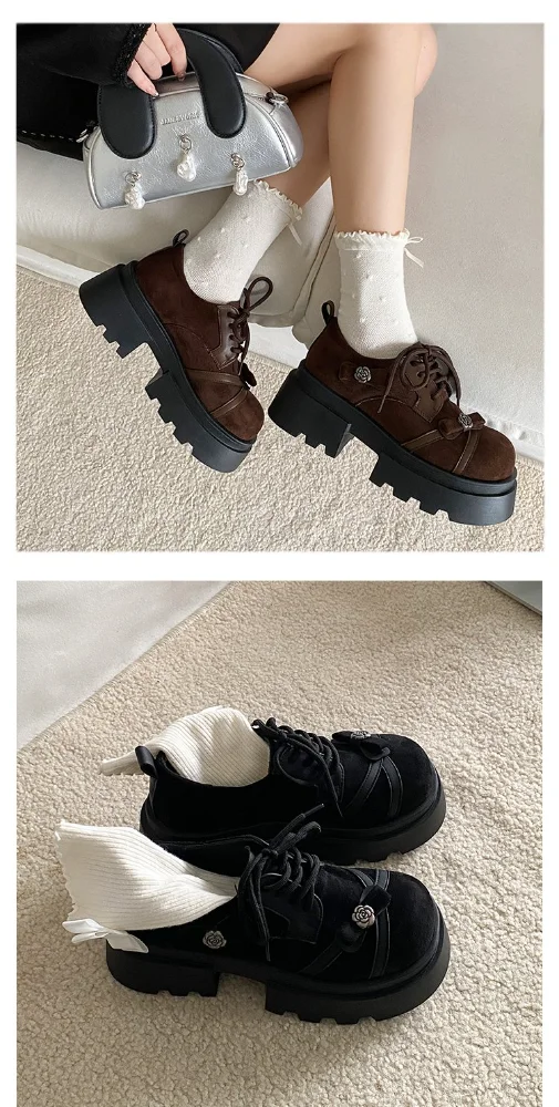 Damen Y2K Trendige Plateau-Schuhe mit Rosenschnalle und Riemen, Chunky-Sohle, Modische Coole Schuhe für Festival, Shopping, Date, Party – Detail 19
