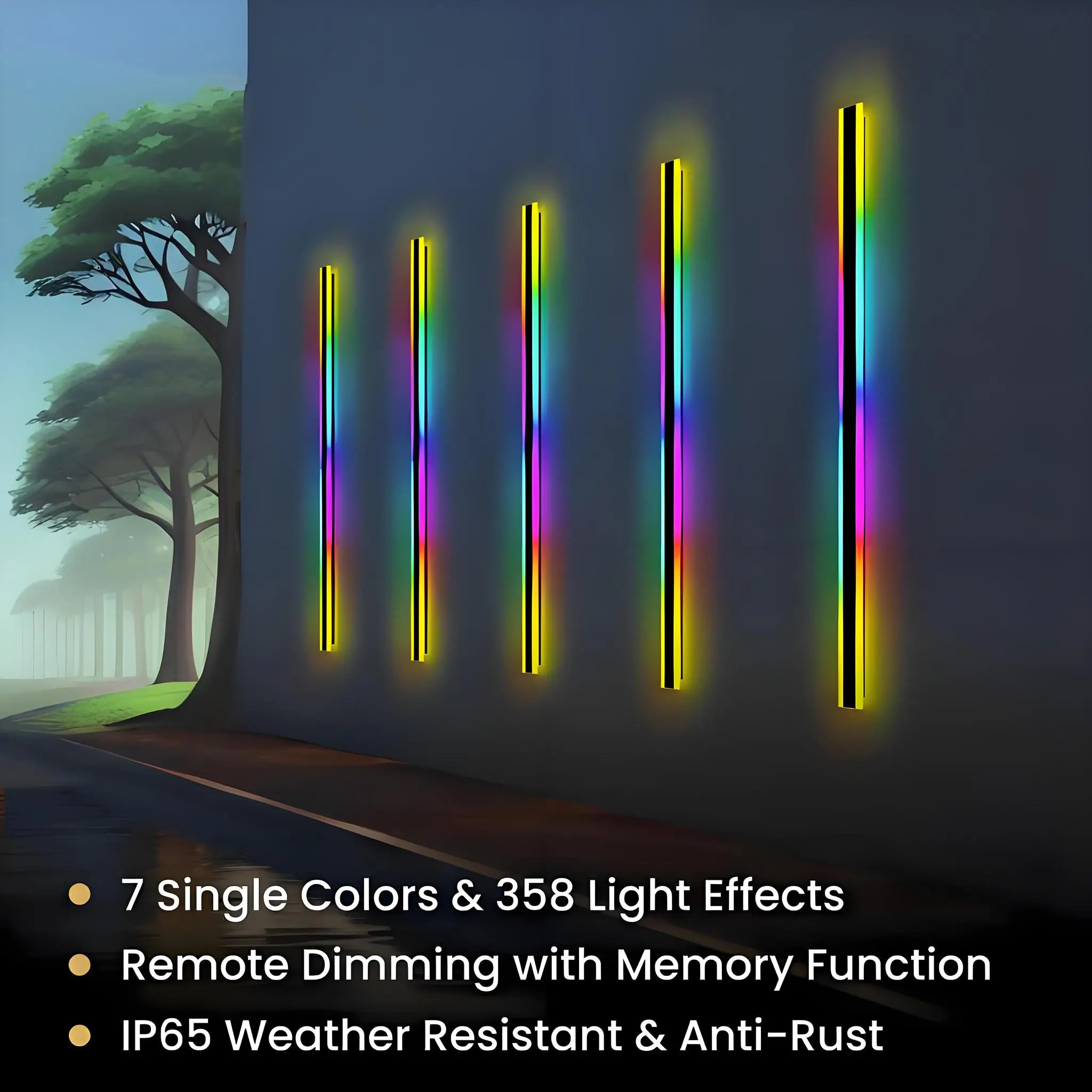 RGB Waterproof Outdoor Christmas Lights 7 Farben Atmosphäre Innen Hause Dekoration Intelligente Fernbedienung garden Wandlampen