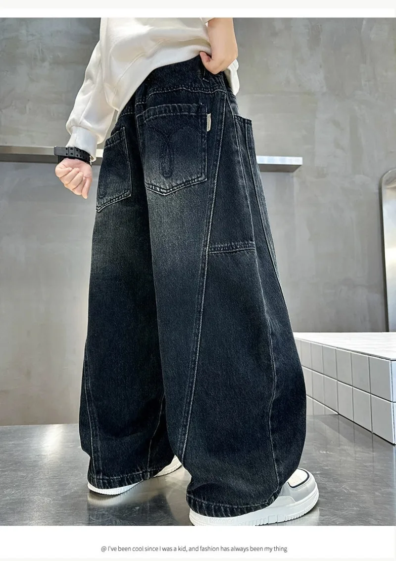 Teenager-Jungen-Jeans UNITIM 2026 Herbst Kinder-Jungen Vielseitige Patchwork-Jeans 4-14 Jahre Junge Jungen Schicke Gerade Hosen – Detail 28