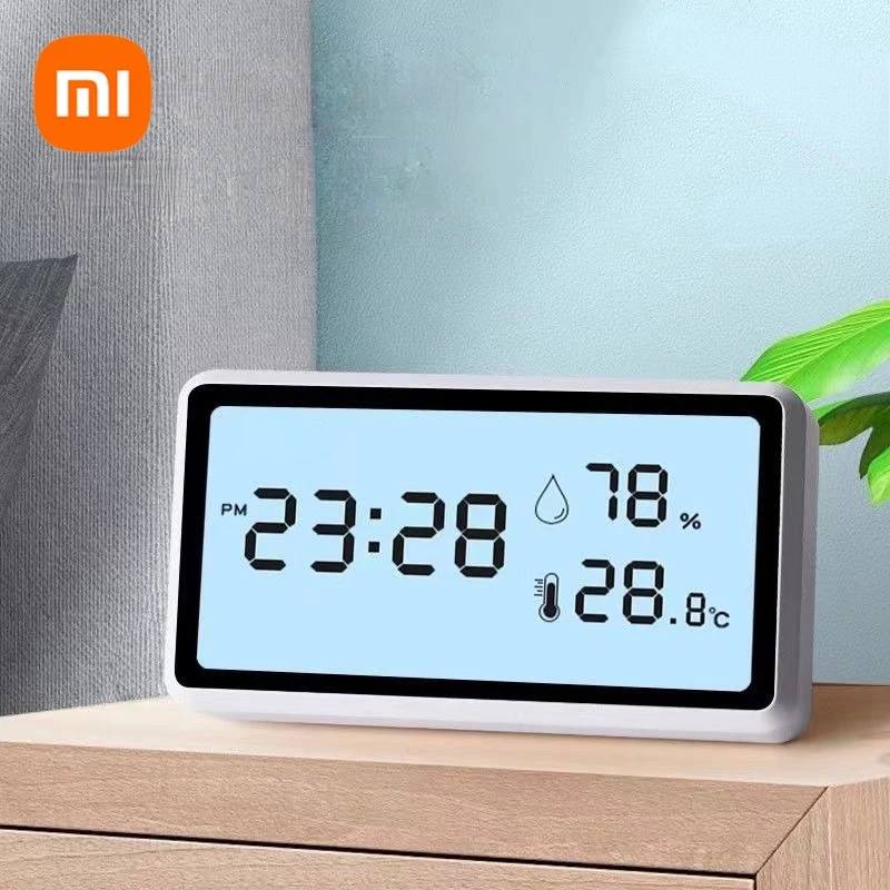 New Xiaomi Electronic Thermometer Hygrometer Weather Station High Precision with Table Clock Function Mini Thermometer LCD Tools